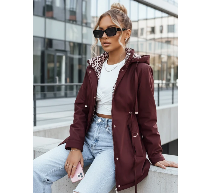Dámska bunda parka s odnímateľnou kapucňou FashionStreet bordová TY5349