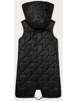 Čierna prešívaná dámska vesta s asymetrickou spodnou časťou S'West (B8237-1)