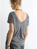 Tshirt basic z dekoltem z Feel Good ciemny szary model 21266686 - Factory Price Tshirt basic z dekoltem z Feel Good ciemny szary model 21266686 - Factory Price