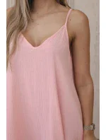 Mušelínové šaty bez ramienok marhuľová