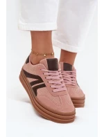 Sztruksowe Sneakersy Damskie Na Platformie Różowe Skye Sztruksowe Sneakersy Damskie Na Platformie Różowe Skye