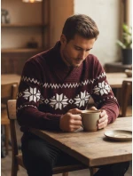 Pánský vínový svetr Dstreet model 21982520 - FashionStreet