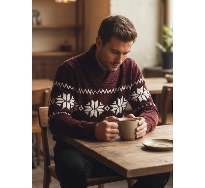 Pánský vínový svetr Dstreet model 21982520 - FashionStreet