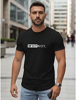 Pánske klasické streetwearové tričko s potlačou čierne FashionStreet NX5122R Pánske klasické streetwearové tričko s potlačou čierne FashionStreet NX5122R