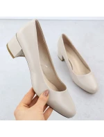 Béžové lodičky na klínku Sergio model 22013058 - LEONE