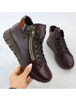 Dámské kožené vínové model 21905379 - Rieker