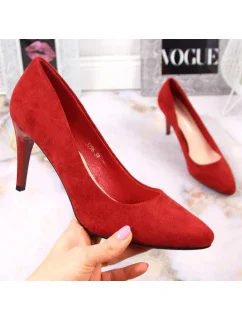 Sergio Leone W SK379K červené semišové podpätky na podpätku