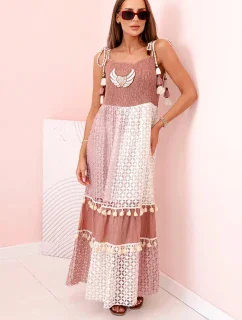 Dámske boho šaty s ťavími ramienkami