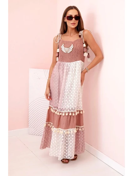 Dámske boho šaty s ťavími ramienkami