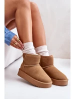 Skórzane Zamszowe Śniegowce Na Platformie Za Kostkę Camel Rianaella Skórzane Zamszowe Śniegowce Na Platformie Za Kostkę Camel Rianaella