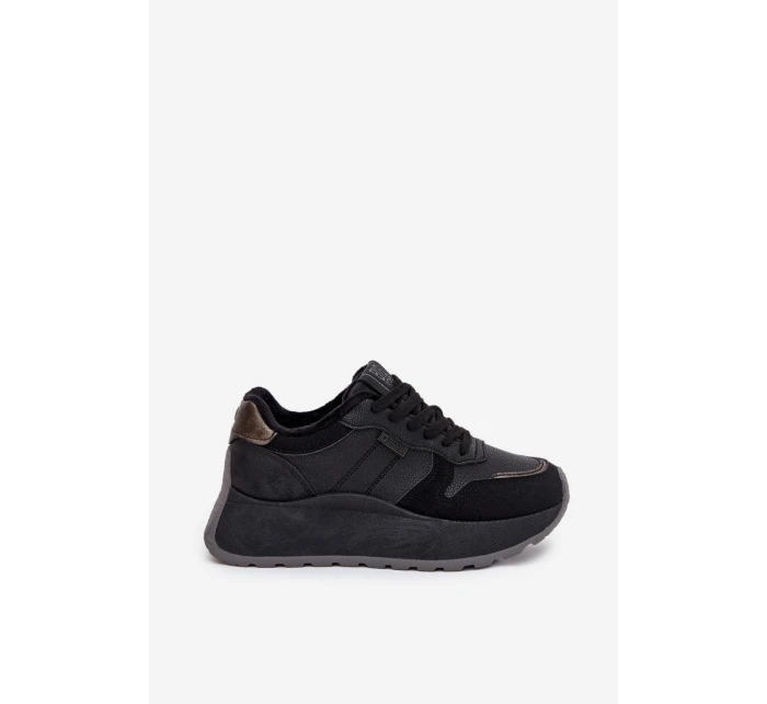 Ocieplane Sneakersy Damskie Na Platformie Big Star SS274007 HI-POLY SYSTEM Czarne