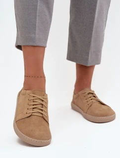 Trampki Typu Barefoot Z Naturalnego Zamszu Zazoo 314 Beżowe