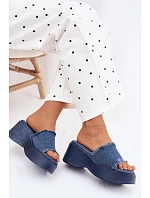 Dámské platformové sandály s džínovým vzorem Virelia Dámské platformové sandály s džínovým vzorem Virelia