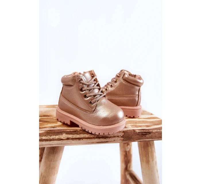 Dziecięce Trapery Botki Złoty Róż Dexter