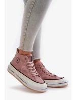 Zateplené dámske tenisky na platforme z eko kože Big Star Pink Zateplené dámske tenisky na platforme z eko kože Big Star Pink