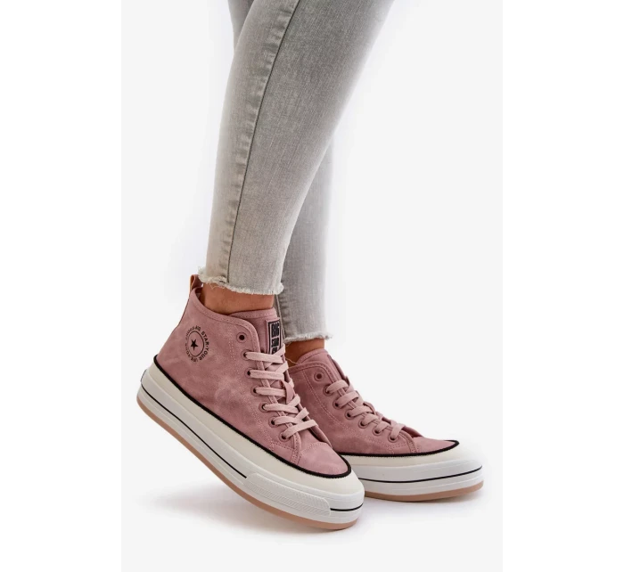 Zateplené dámske tenisky na platforme z eko kože Big Star Pink Zateplené dámske tenisky na platforme z eko kože Big Star Pink