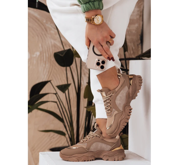 Dámské tenisky khaki model 21972416 - Dstreet Dámské tenisky khaki model 21972416 - Dstreet