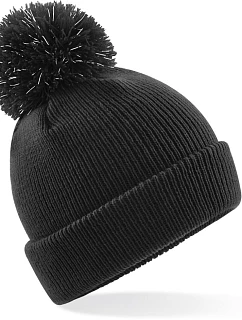 B Dětská pletená čepice s bambulí 53. black model 22433238 - Beechfield