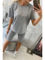 Šedý set top+legíny Šedý set top+legíny