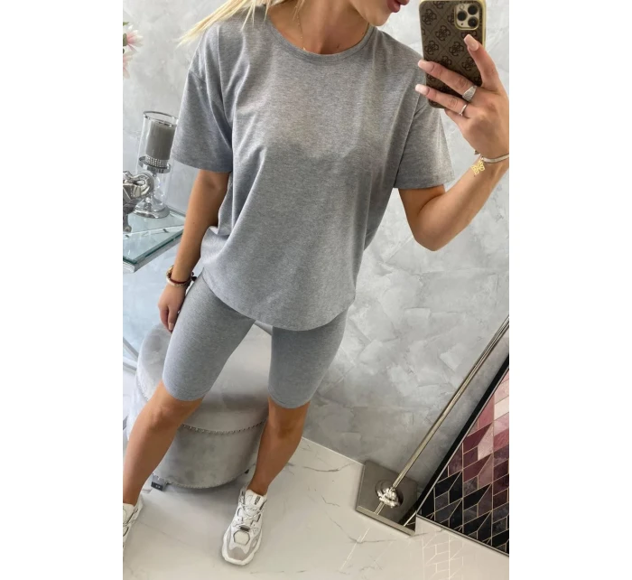 Šedý set top+legíny Šedý set top+legíny