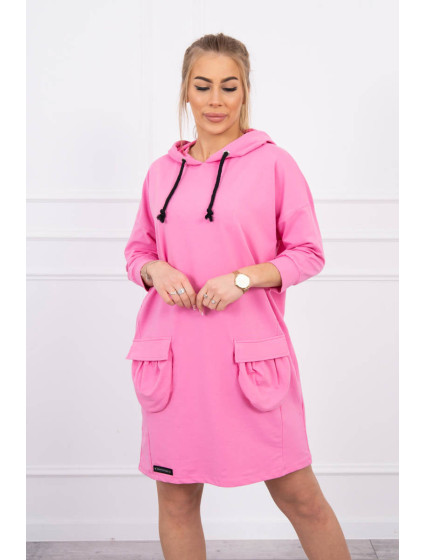 Šaty s kapucňou vo svetlo ružovej farbe