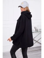 Zateplená mikina so zipsom na boku čierna