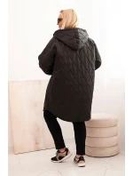 Dámska prešívaná bunda s kapucňou a HOPE Black