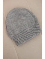 Dámská zimní klasická čepice s jemným vzorem model 21878043 šedá - K-Fashion