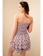 Dámsky viskózový overal s bodkami s volánom fango