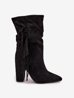 Dámska zateplená členková obuv s lemovanou pätou a remienkom Darlina - čierna