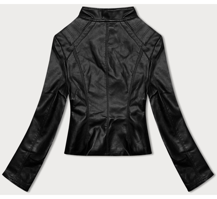 Čierna dámska bunda ramoneska so stojačikom J Style (11Z8111)