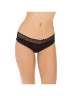 Dámske bavlnené nohavičky s čipkou 2 ks DIM SEXY FASHION SLIP 2x - DIM - čierna