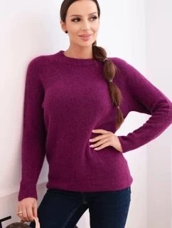 Dámský svetr z baby alpaky s dlouhým rukávem tmavě fialový