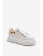 Dámské kožené tenisky model 21650209 Bílé - Goe Dámské kožené tenisky model 21650209 Bílé - Goe