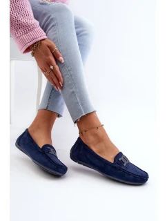 Dámské módní semišové mokasíny modré model 21659355 - Boto