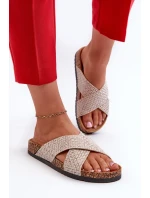 Dámske papuče na korkovej platforme Béžová Tesolen