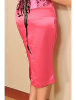 Dámská letní sukně s páskem a podšívkou knoflíky růžová Růžová model 15042360 - OEM