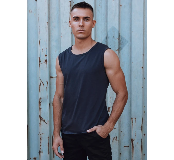 Pánské tričko bez rukávů s potiskem tmavě modré Dstreet model 21979531 - FashionStreet