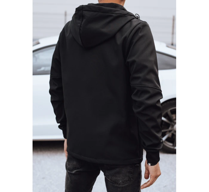Pánska prechodná softshellová bunda s kapucňou čierna FashionStreet TX4819