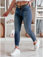 Dámske úzke džínsy s opaskom SKINNYJUP modré FashionStreet UY2223 Dámske úzke džínsy s opaskom SKINNYJUP modré FashionStreet UY2223