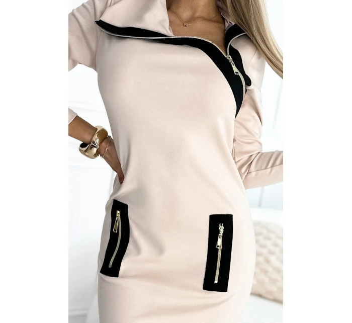 dámské šaty se třemi zipy model 19398650 - numoco