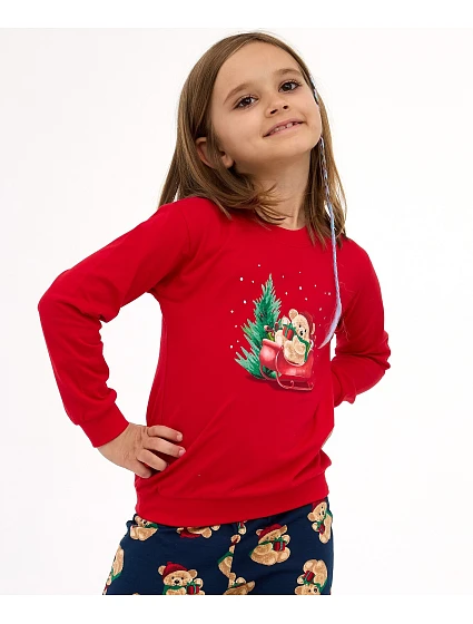 Dětské dívčí pyžamo Teddy Christmas 86128 model 21413651 - Cornette Dětské dívčí pyžamo Teddy Christmas 86128 model 21413651 - Cornette