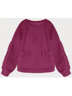 Dámska teplá mikina vo fuchsiovej farbe s mašľami (23999) Dámska teplá mikina vo fuchsiovej farbe s mašľami (23999)