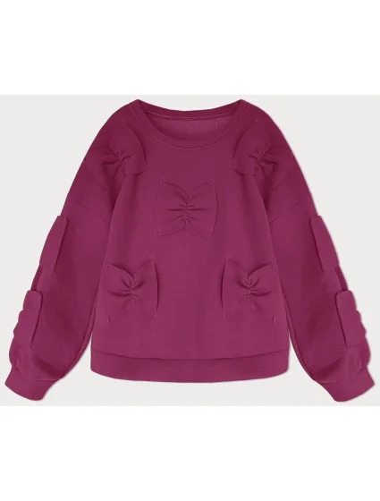 Dámska teplá mikina vo fuchsiovej farbe s mašľami (23999) Dámska teplá mikina vo fuchsiovej farbe s mašľami (23999)