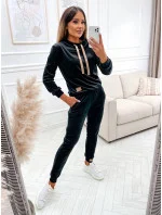 Černý dámský velurový komplet model 19664206 - Moon Černý dámský velurový komplet model 19664206 - Moon