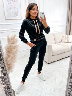 Čierna dámska velúrová súprava (637)