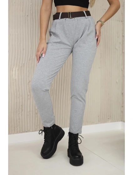 Punto Milano Zimné nohavice s opaskom sivé