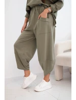 Bavlnená mikina + nohavice svetlej khaki farby Bavlnená mikina + nohavice svetlej khaki farby