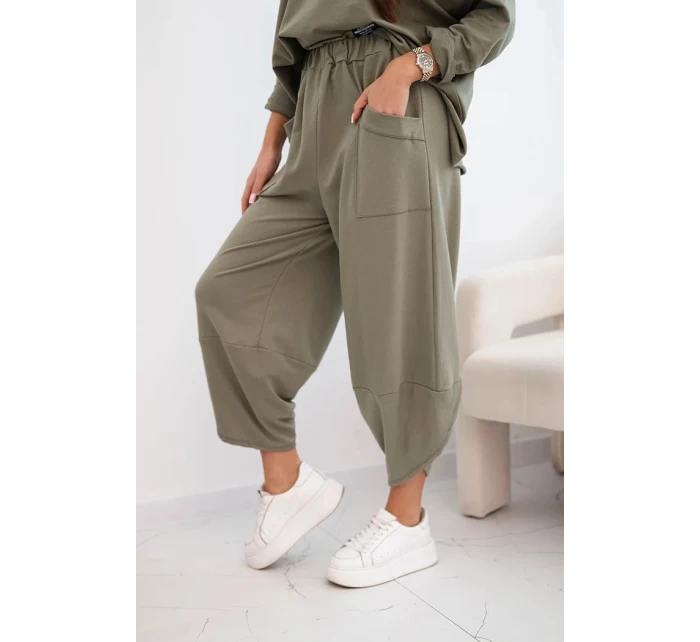 Bavlnená mikina + nohavice svetlej khaki farby Bavlnená mikina + nohavice svetlej khaki farby