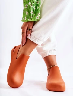 Modne Gumowe Chodaki Pomarańczowe Meriko